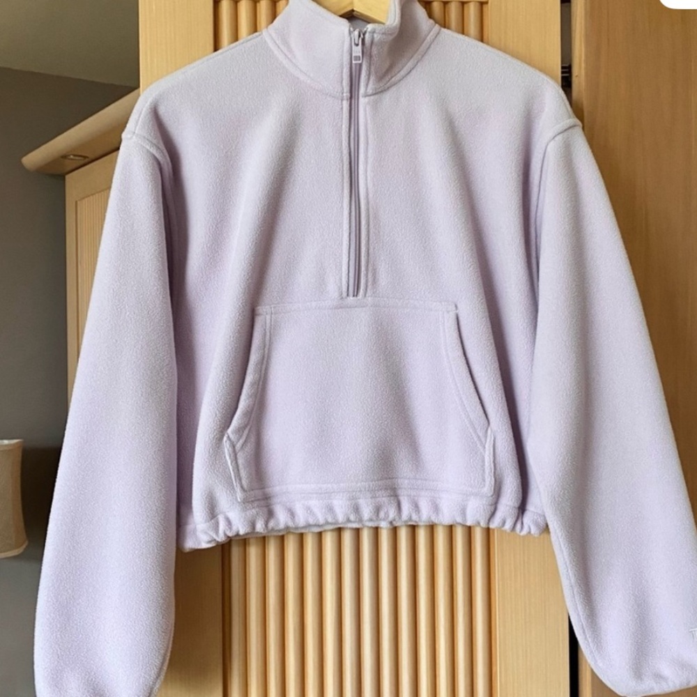 Aritzia TNA Polar 1/4 Zip Frosted Lavender Purple - Picture 3 of 5
